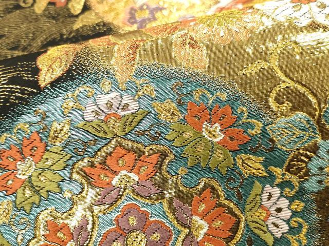 平和屋本店▼六通柄袋帯　秀錦　鳳凰花丸文　本金箔二重　正絹　逸品　DABK2144op
