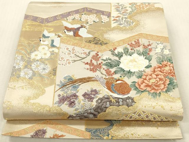 平和屋本店▼六通柄袋帯　唐織　桃山錦宴拾遺文　本金箔　正絹　逸品　DABK2149op