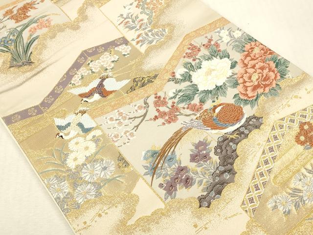 平和屋本店▼六通柄袋帯　唐織　桃山錦宴拾遺文　本金箔　正絹　逸品　DABK2149op