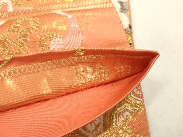 平和屋本店▼六通柄袋帯　唐織　花車文　本金箔　正絹　逸品　DABK2151op