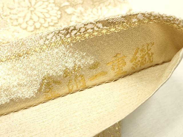 平和屋本店▼六通柄袋帯　風景花文　金箔二重織　24金　正絹　逸品　DABK2153op