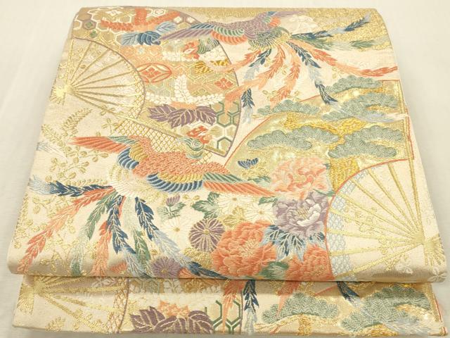 平和屋本店▼六通柄袋帯　唐織　彩華鳳凰錦　本金箔九百錦　正絹　逸品　DABK2157op