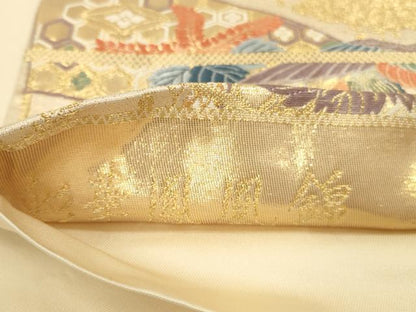 平和屋本店▼六通柄袋帯　唐織　彩華鳳凰錦　本金箔九百錦　正絹　逸品　DABK2157op
