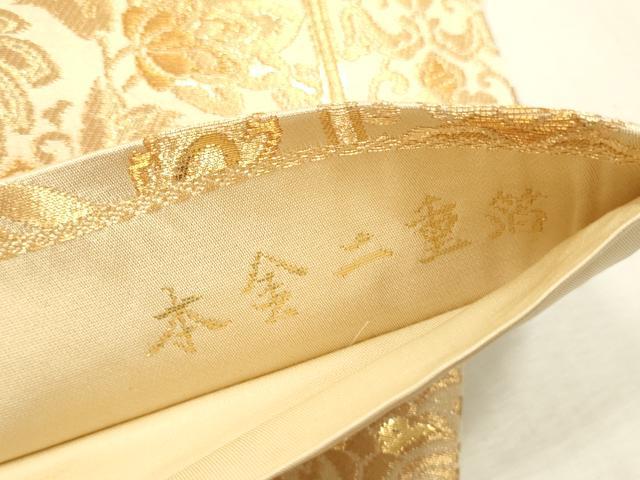 平和屋本店▼六通柄袋帯　更紗花文　本金二重箔　正絹　逸品　DABK2158op
