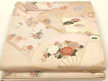 平和屋本店▼六通柄袋帯　唐織　天井絵古典　本金　正絹　逸品　DABK2160op