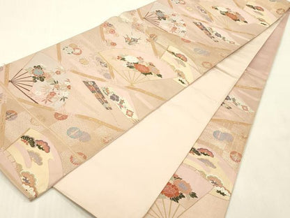 平和屋本店▼六通柄袋帯　唐織　天井絵古典　本金　正絹　逸品　DABK2160op