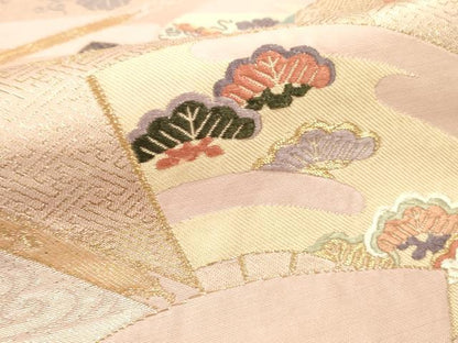 平和屋本店▼六通柄袋帯　唐織　天井絵古典　本金　正絹　逸品　DABK2160op