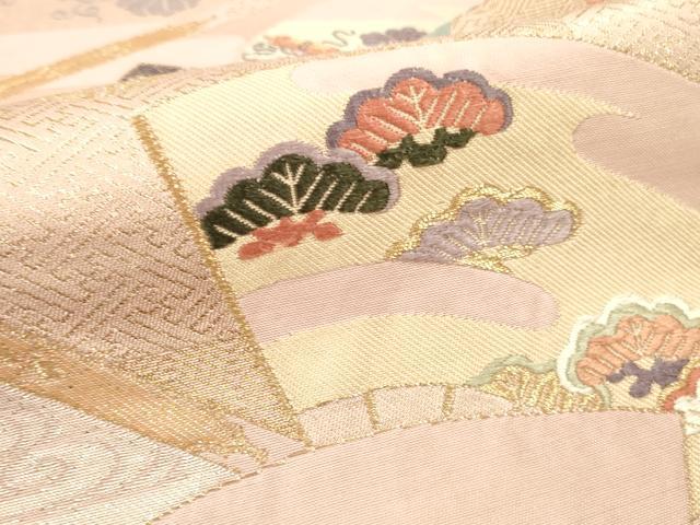 平和屋本店▼六通柄袋帯　唐織　天井絵古典　本金　正絹　逸品　DABK2160op
