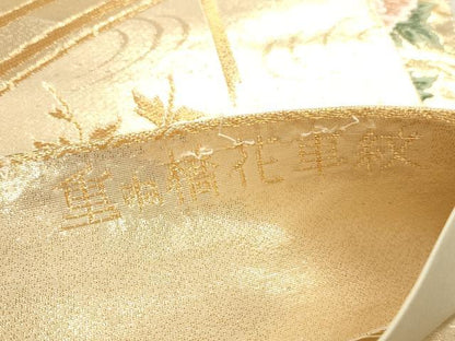 平和屋本店▼六通柄袋帯　唐織　重ね橋花車紋　本金二重箔　正絹　逸品　DABK2161op