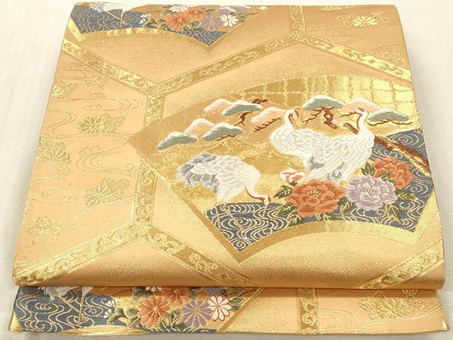 平和屋本店▼六通柄袋帯　唐織　琳派百選　本金二重箔　正絹　逸品　DABK2165op