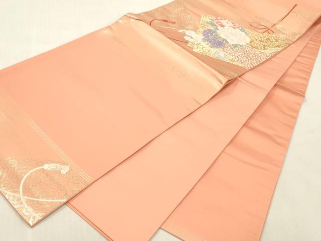 平和屋本店▼太鼓柄京袋帯　唐織　色紙重ね花文　本金箔二重織　正絹　逸品　未使用　DABK2170op