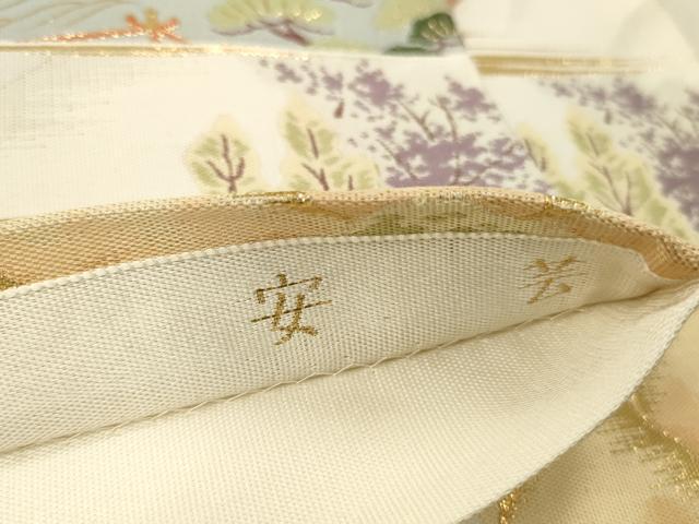 平和屋本店▼六通柄袋帯　安芸　風景文　九百本金箔　正絹　逸品　DABK2180op