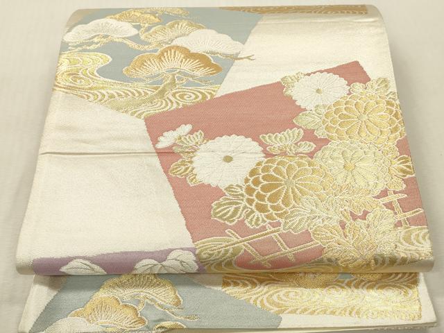 平和屋本店▼六通柄袋帯　蒔絵清香文　本金箔　正絹　逸品　DABK2182op
