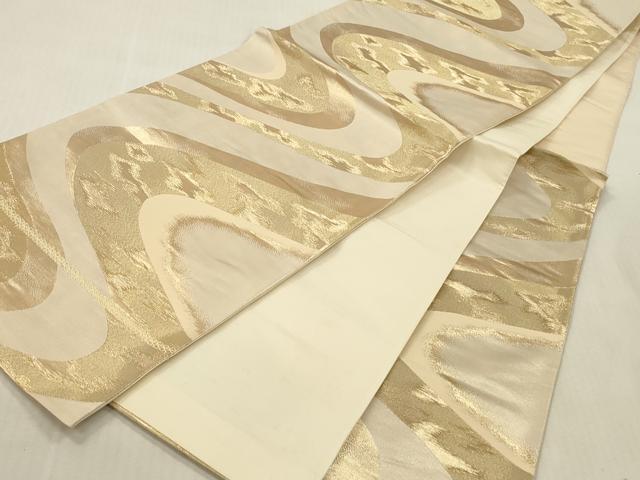 平和屋本店▼六通柄袋帯　流水文　24金二重織　正絹　逸品　DABK2185op