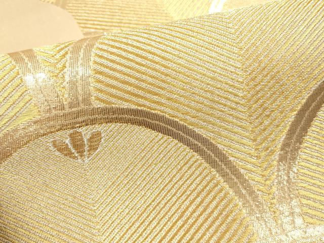 平和屋本店▼六通柄袋帯　松葉青海波　本金二重箔　銀彩錦　正絹　逸品　DABK2193op