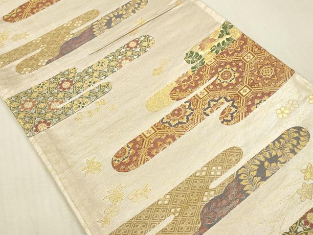 平和屋本店▼六通柄袋帯　光彩小袖文　本金箔　正絹　逸品　DABK2200op
