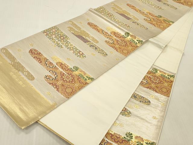 平和屋本店▼六通柄袋帯　光彩小袖文　本金箔　正絹　逸品　DABK2200op