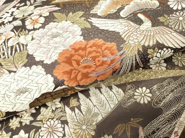 平和屋本店▼六通柄袋帯　唐織　王華舞楽文　本金箔二重織　九百錦　正絹　逸品　DABK2207op