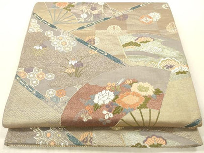 平和屋本店▼西陣　六通柄袋帯　唐織　天井絵古典　寿選　本金　正絹　逸品　DABK2208op