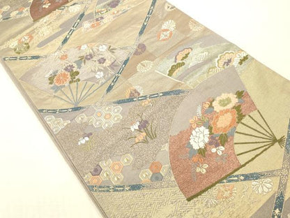 平和屋本店▼西陣　六通柄袋帯　唐織　天井絵古典　寿選　本金　正絹　逸品　DABK2208op