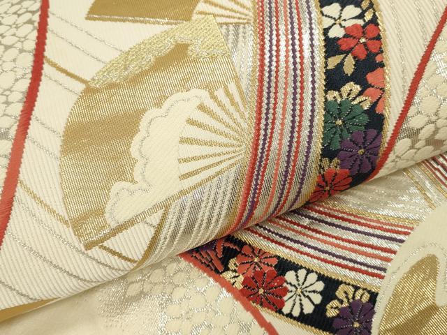 平和屋本店▼六通柄袋帯　唐織　慶長小袖　純金箔24K　正絹　逸品　DABK2225op