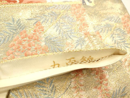 平和屋本店▼六通柄袋帯　唐織　花車文　九百錦　純金二重箔　正絹　逸品　DABK2234op