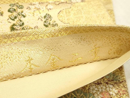 平和屋本店▼六通柄袋帯　唐織　仁和寺　本金二重箔　正絹　逸品　DABK2241op