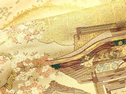 平和屋本店▼六通柄袋帯　唐織　仁和寺　本金二重箔　正絹　逸品　DABK2241op