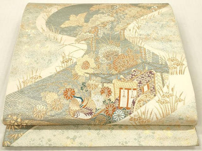 平和屋本店▼六通柄袋帯　唐織　古典瑞宝　本金箔　正絹　逸品　DABK2244op