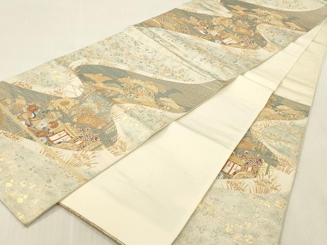 平和屋本店▼六通柄袋帯　唐織　古典瑞宝　本金箔　正絹　逸品　DABK2244op