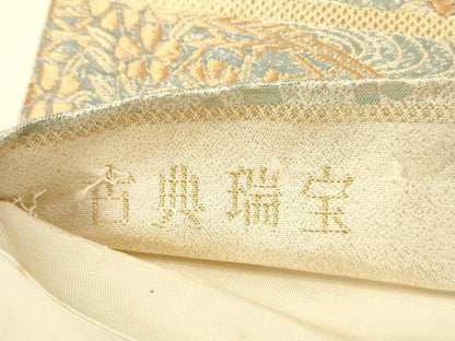 平和屋本店▼六通柄袋帯　唐織　古典瑞宝　本金箔　正絹　逸品　DABK2244op