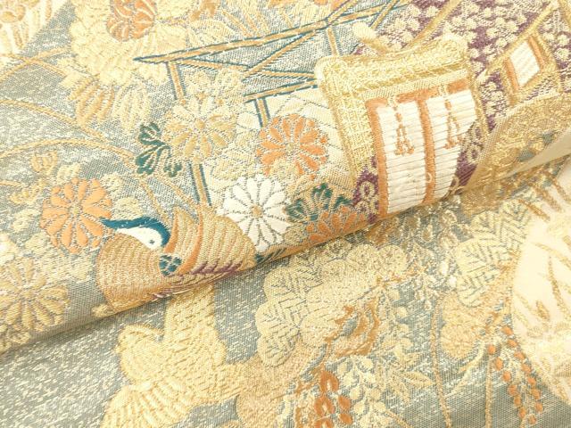 平和屋本店▼六通柄袋帯　唐織　古典瑞宝　本金箔　正絹　逸品　DABK2244op
