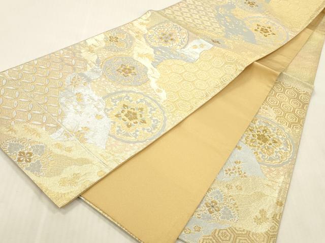 平和屋本店▼九百本佐賀錦　六通柄袋帯　正倉院吉祥花文　純金箔二重織　正絹　逸品　DABK2250op