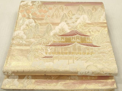 平和屋本店▼六通柄袋帯　京の四季　純金箔24K　正絹　逸品　DABK2260op