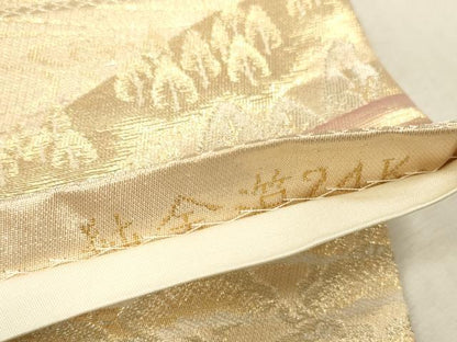 平和屋本店▼六通柄袋帯　京の四季　純金箔24K　正絹　逸品　DABK2260op