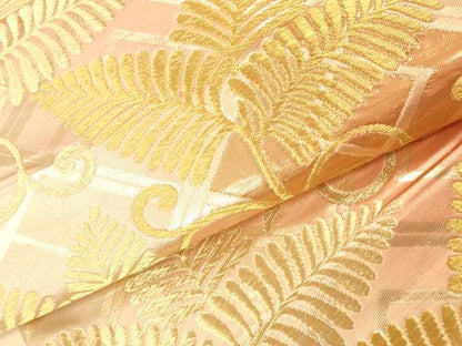 平和屋本店▼六通柄袋帯　若松　本金箔　正絹　逸品　DABK2263op