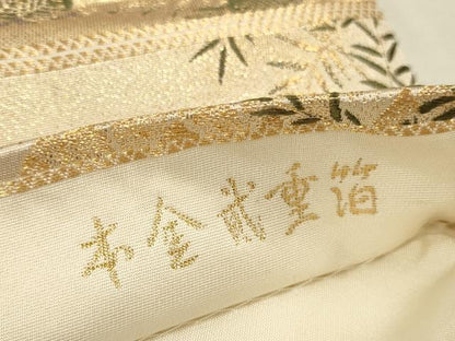 平和屋本店▼六通柄袋帯　唐織　風景花文　九百錦　本金弐重箔　正絹　逸品　DABK2280op