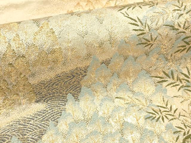 平和屋本店▼六通柄袋帯　唐織　風景花文　九百錦　本金弐重箔　正絹　逸品　DABK2280op