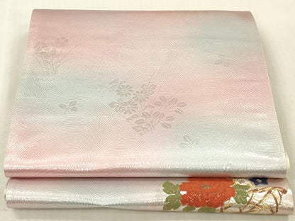 平和屋本店▼六通柄袋帯　作家物　琳派百図　本金箔　正絹　逸品　DABK2286op