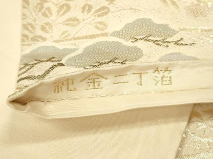 平和屋本店▼六通柄袋帯　風景文　純金二丁箔　正絹　逸品　DABK2289op