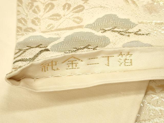 平和屋本店▼六通柄袋帯　風景文　純金二丁箔　正絹　逸品　DABK2289op