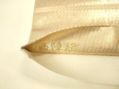 平和屋本店▼西陣　六通柄袋帯　唐織　正倉院亀甲花文　本金箔二重織　正絹　逸品　DABK2290op