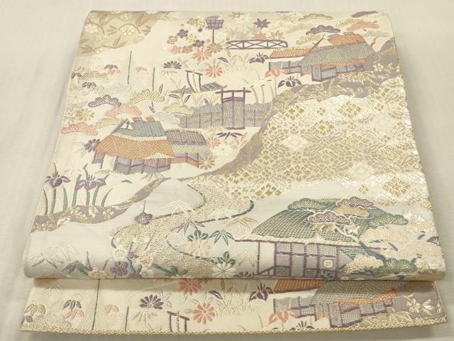 平和屋本店▼六通柄袋帯　唐織　九百錦　加賀有楽文　本金箔二重織　正絹　逸品　DABK2297op