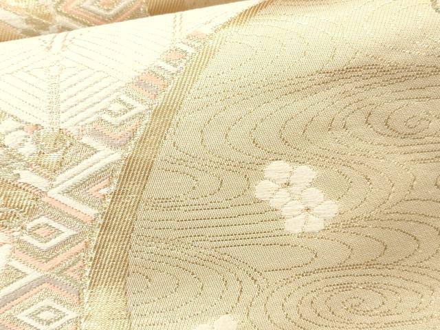 平和屋本店▼六通柄袋帯　唐織　流水吉祥花文　弐拾四金二重織　正絹　逸品　DABK2298op