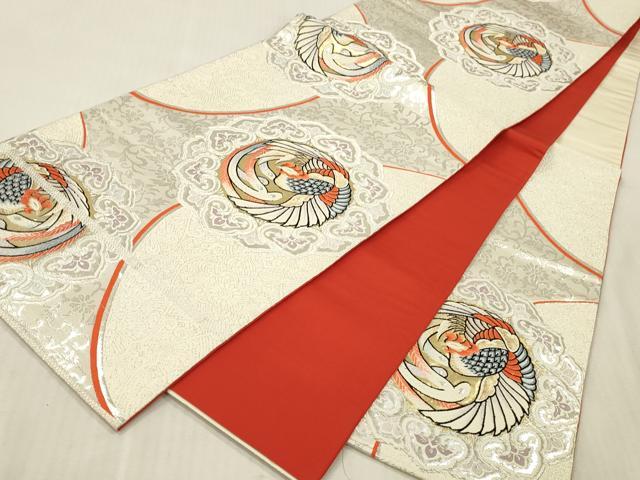 平和屋本店▼六通柄袋帯　唐織　鳳凰花丸文　九百錦　本金二丁箔　正絹　逸品　DABK2301op