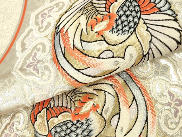 平和屋本店▼六通柄袋帯　唐織　鳳凰花丸文　九百錦　本金二丁箔　正絹　逸品　DABK2301op