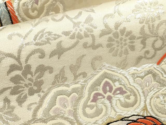 平和屋本店▼六通柄袋帯　唐織　鳳凰花丸文　九百錦　本金二丁箔　正絹　逸品　DABK2301op