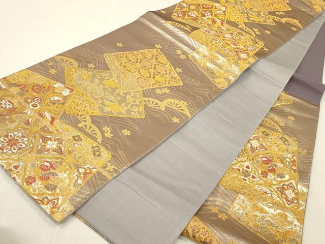 平和屋本店▼六通柄袋帯　唐織　瑞華宝飾文　本金二重箔　正絹　逸品　DABK2303op