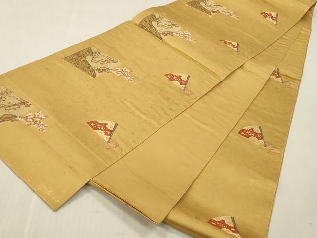 平和屋着物▼六通柄袋帯　唐織　燦金の世界　手織引箔　正絹　逸品　DABK2321op