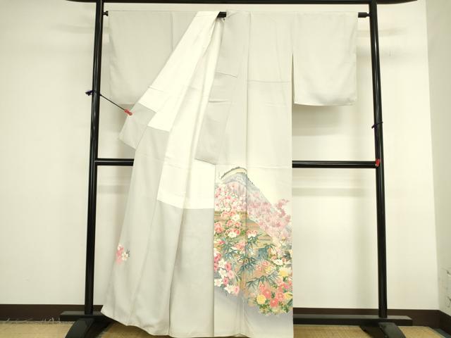 平和屋着物●本加賀友禅作家　吉川久仁　色留袖　風景花文　暈し染め　正絹　逸品　未使用　DABK2370op